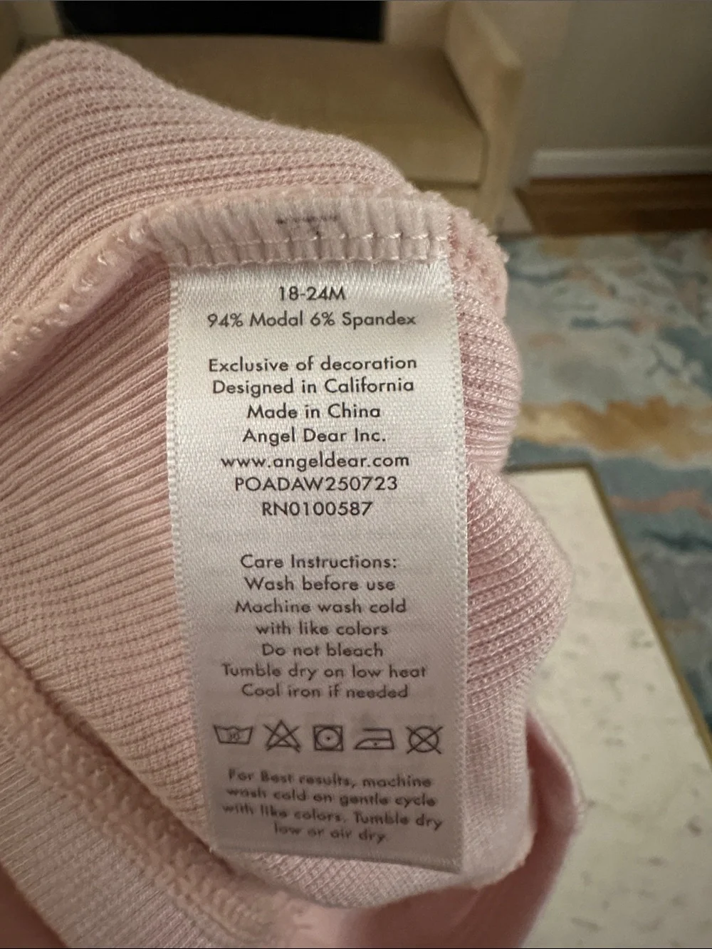 Angel Dear Taupe Bear Velvet Dress with Light Pink Leggings